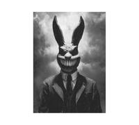 HUYEEI Abstrait Noir et Blanc Minimaliste Imprimés Excentrique à tête de lapin tableaux, posters et arts décoratifs, Convient pour le salon, la chambre, etc(Noir et blanc)-70x100cm Sans cadre