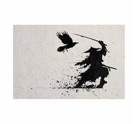 HUYEEI Abstrait Noir et Blanc Minimaliste Imprimés Les héros et le corbeau tableaux, posters et arts décoratifs, Convient pour le salon, la chambre, etc(noir et blanc187)-20x30cm Sans cadre