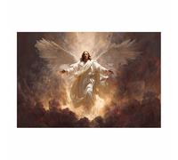 HUYEEI Affiche d'art de Jésus Des ailes descendent vers le ciel peinture religieuse, la décoration murale dans l'église,la salle de prière,le christianisme,l'école(blanc88)-20x30cm Sans cadre