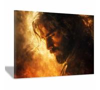 HUYEEI Affiche d'art de Jésus Regard contemplatif peinture religieuse, la décoration murale dans l'église,la salle de prière,le christianisme,l'école,l'hôpital(noir168)-40x60cm Encadrée