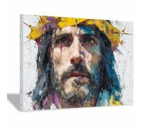 HUYEEI Affiche d'art de Jésus Visage d'une couronne d'épines peinture religieuse, la décoration murale dans l'église,la salle de prière,le christianisme,l'école(multicolore28)-60x80cm Encadrée