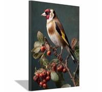 HUYEEI Affiches et impressions d'animaux Oiseaux perchés sur des branches toile decoration murale, Convient pour le salon, la chambre,Bureau du corridor etc.(multicolore147)-60x90cm Encadrée