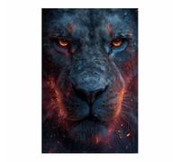 HUYEEI Animal Tableau sur Toile Visage de lions en colère Tableaux Modernes Impressions Salon la salle de bain Chambre Affiche Mur Image Décoration(multicolore08)-40x60cm Sans cadre