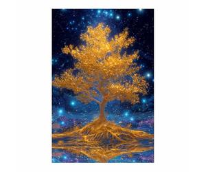 HUYEEI Arbre de Vie Impression Sur Toile Arbre aux abysses étoilés Tableau Mural Peinture Murale Moderne Art Decoration Pour Maison,Bain bureau Salon(doré)-70x100cm Sans cadre