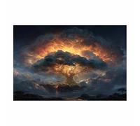 HUYEEI Arbre de Vie Impression Sur Toile Arbre né des flammes Tableau Mural Peinture Murale Moderne Art Decoration Pour Maison,Bain bureau Salon(noir111)-40x60cm Sans cadre