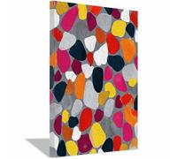 HUYEEI Art Moderne Style Abstrait Pierres colorées colorée Tableau,Salon Murale Moderne ableau chambre salle de bain bureau Appartemen Décoration(Couleur rose192)-60x80cm Encadrée