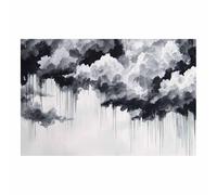 HUYEEI De Mode Vintage Affiche Noir Murale Nuages d'encre suspendus Tableaux Pour Salon Moderne le salon Bureau du corridor Decoration à La Maison(noir et blanc19)-60x80cm Sans cadre