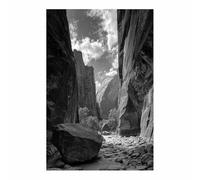 HUYEEI De Mode Vintage Affiche Noir Murale Plages rocheuses dans une gorge Tableaux Pour Salon Moderne le salon Bureau du corridor Decoration à La Maison(Noir et blanc)-60x90cm Sans cadre