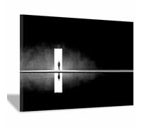 HUYEEI De Mode Vintage Affiche Noir Murale Porte au premier plan Tableaux Pour Salon Moderne le salon Bureau du corridor Decoration à La Maison(noir et blanc69)-60x80cm Encadrée