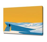 HUYEEI Décor Abstrait Peintures Désert d'ombre solitaire Grandes impressions d'art moderne,pour peintur photo pour salon Toile Chambre Mur Salle de bain Bureau(Jaune)-20x30cm Encadrée