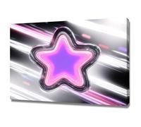 HUYEEI Décor Abstrait Peintures Étoile néon Grandes impressions d'art moderne,pour peintur photo pour salon Toile Chambre Mur Salle de bain Bureau(La couleur violette)-60x80cm Encadrée