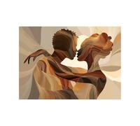 HUYEEI Décor Abstrait Peintures Ombre d'amour enchevêtrée Grandes impressions d'art moderne,pour peintur photo pour salon Toile Chambre Mur Salle de bain Bureau(Brun)-40x60cm Sans cadre