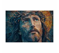 HUYEEI Décoration murale sur toile de chrétienne Image d'une couronne d'épines affiche religieuse abstraite moderne imprimée pour salon,chambre à coucher(bleu26)-20x30cm Sans cadre
