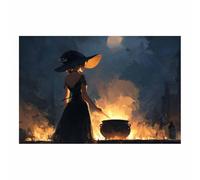 HUYEEI Halloween, impression sur toile Alchimie des sorcières Tableaux Modernes Convient pour le salon, la salle de bain Décoration murale, etc.(noir02)-40x60cm Sans cadre