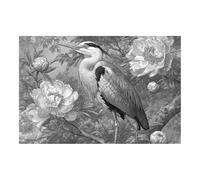 HUYEEI Impression sur Toile Decoration Murale Peinture Héros et fleurs Noir Et Blanc de Tableaux Decoratifs,salle de bain Chambre Salon Muraux Déco Chambre(noir et blanc56)-60x90cm Sans cadre