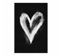 HUYEEI Impression sur Toile Decoration Murale Peinture Peinture d'un cœur blanc Noir Et Blanc de Tableaux Decoratifs,salle de bain Salon Muraux Déco(Couleur noir et blanc)-60x80cm Sans cadre