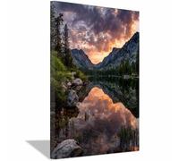 HUYEEI Impression sur Toile Paysage Paysage de prairie tableaux, arts décoratifs, Convient pour le salon, la salle de bain Décoration murale, etc.(vert)-40x60cm Encadrée