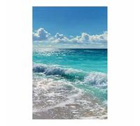 HUYEEI Impression sur Toile Paysage Vagues déferlant sur le rivage tableaux, arts décoratifs, Convient pour le salon, la salle de bain Décoration murale, etc.(bleu)-70x100cm Sans cadre