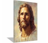 HUYEEI Jésus Christ Affiche Style Le regard perdu dans des pensées lointaines Impression sur ToileDécoration Murale, pour Maison Couloir de l'appartement Bain Salon Chambre(blanc)-60x80cm Encadrée