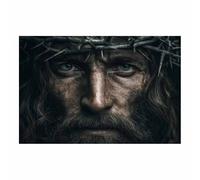 HUYEEI Jésus Christ Affiche Style Portant une couronne d'épines Impression sur ToileDécoration Murale, pour Maison Couloir de l'appartement Bain Salon Chambre(noir92)-20x30cm Sans cadre