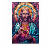 HUYEEI Jésus Christ Affiche Style Révélant la tristesse du cœur Impression sur ToileDécoration Murale, pour Maison Couloir de l'appartement Bain Salon Chambre(multicolore)-40x60cm Sans cadre