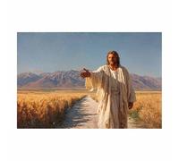HUYEEI JéSus Christ Toile Tableau Invité sur ce chemin sur toile Poster de décoration,Decoration à La Maison Murale Tableaux salon, chambre(blanc124)-40x60cm Sans cadre
