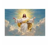 HUYEEI JéSus Christ Toile Tableau Lumière des nuages répandue sur toile Poster de décoration,Decoration à La Maison Murale Tableaux salon, chambre(blanc174)-70x100cm Sans cadre