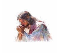 HUYEEI JéSus Christ Toile Tableau Saint Prière sur toile Poster de décoration,Decoration à La Maison Murale Tableaux salon, chambre(blanc184)-60x80cm Sans cadre