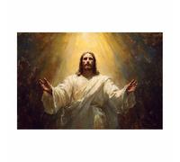 HUYEEI Jésus Toile murale Penser dans les bois nordique de Jésus Impression sur toile Poster de décoration pour la Décoration d'Église Chambre(blanc53)-70x100cm Sans cadre