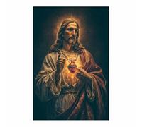 HUYEEI Jésus Toile murale Sainte Révélation nordique de Jésus Impression sur toile Poster de décoration pour la Décoration d'Église Chambre(noir)-40x60cm Sans cadre