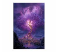 HUYEEI L'arbre de la vie Impression Sur Toile De Peintures, Arbre de la Cité du Tonnerre, Impression Ouvrages D'art Parfait Pour Déco D'art Murale En Salle De Bain Cadeau(Violet;)-30x50cm Sans cadre