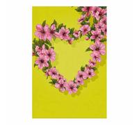 HUYEEI Love Heart sur Toile Cœur couronne de fleurs Affiche Decoration Murale Image sur Toile Peinture Tableau Decoration Murale Salon Chambre Couloir(jaune)-70x100cm Sans cadre
