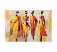 HUYEEI Oeuvre Peinte Abstraite Toile Moderne Mur Coloré Femme S'applique à,Tableau Decoration Murale Chambre Salon Maison Deco Cuisine(Jaune131)-60x80cm Sans cadre