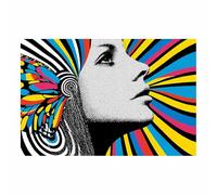 HUYEEI Oeuvre Peinte Abstraite Toile Moderne Mur Femme Pop Art S'applique à,Tableau Decoration Murale Chambre Salon Maison Deco Cuisine(Multicolore136)-70x100cm Sans cadre