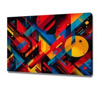 HUYEEI Oeuvre Peinte Abstraite Toile Moderne Mur Géométrie des couleurs S'applique à,Tableau Decoration Murale Chambre Salon Maison Deco Cuisine(Rouge)-40x60cm Encadrée