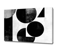 HUYEEI Oeuvre Peinte Abstraite Toile Moderne Mur Groupe de blocs circulaires S'applique à,Tableau Decoration Murale Chambre Salon Maison Deco Cuisine(Noir)-60x90cm Encadrée