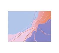 HUYEEI Oeuvre Peinte Abstraite Toile Moderne Mur Ligne de couleur douce S'applique à,Tableau Decoration Murale Chambre Salon Maison Deco Cuisine(Bleu)-20x30cm Sans cadre