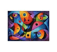 HUYEEI Oeuvre Peinte Abstraite Toile Moderne Mur Poisson fantôme S'applique à,Tableau Decoration Murale Chambre Salon Maison Deco Cuisine(Multicolore)-70x100cm Sans cadre