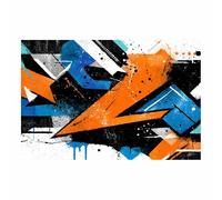 HUYEEI Oeuvre Peinte Abstraite Toile Moderne Mur Style graffiti S'applique à,Tableau Decoration Murale Chambre Salon Maison Deco Cuisine(Couleur orange61)-40x60cm Sans cadre