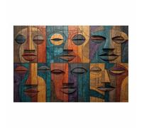 HUYEEI Oeuvre Peinte Abstraite Toile Moderne Mur Surface en bois coloré S'applique à,Tableau Decoration Murale Chambre Salon Maison Deco Cuisine(Brun rouille41)-70x100cm Sans cadre