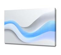 HUYEEI Oeuvre Peinte Abstraite Toile Moderne Mur Vagues bleues et blanches S'applique à,Tableau Decoration Murale Chambre Salon Maison Deco Cuisine(Bleu)-20x30cm Encadrée