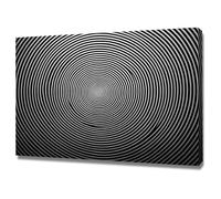 HUYEEI Oeuvre Peinte Abstraite Toile Moderne Mur Vortex de lignes tournantes S'applique à,Tableau Decoration Murale Chambre Salon Maison Deco Cuisine(Noir)-20x30cm Encadrée