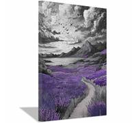 HUYEEI Paysage Tableau Sur Toile Trajectoires des oiseaux en vol décorations murales, decoration maison, Convient pour le salon, la chambre, le bureau, etc.(noir et blanc)-60x90cm Encadrée