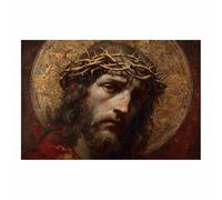 HUYEEI Peinture de style classique de Jésus-Christ Image d'une couronne d'épines impression murale,adaptée à la décoration, le salon, la chambre, l'église, l'hôpital(marron37)-40x60cm Sans cadre