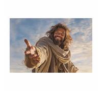 HUYEEI Peinture de style classique de Jésus-Christ S'étirer vers l'horizon impression murale,adaptée à la décoration, le salon, la chambre, l'église, l'hôpital(blanc47)-60x90cm Sans cadre