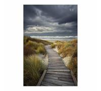 HUYEEI Poster Décoration Paysage Nature Sentiers sablonneux balayés par le vent impression d'art, pour le salon et la chambre la chambre, Couloir de bureau etc.(gris)-20x30cm Sans cadre