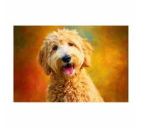 HUYEEI Poster sur toile représentant un chien Chiens tirant la langue avec impression d'art, pour le salon, la salle de bain Décoration murale, etc.(marron99)-70x100cm Sans cadre
