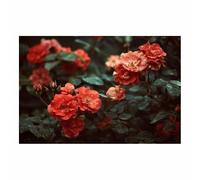 HUYEEI sur Toile de Paysage Des roses au milieu des buissons Tableaux Modernes Impressions Salon la salle de bain Chambre Affiche Mur Image Décoration(rouge75)-70x100cm Sans cadre