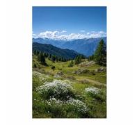 HUYEEI sur Toile de Paysage Fleurs dans la prairie Tableaux Modernes Impressions Salon la salle de bain Chambre Affiche Mur Image Décoration(vert)-70x100cm Sans cadre