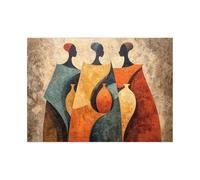 HUYEEI Tableau abstrait moderne sur toile Ombre de figure humaine Grande peinture d'art affiche murale,pour Salle de bain Bureau Cuisine Couloir Appartement Salon(Brun)-20x30cm Sans cadre